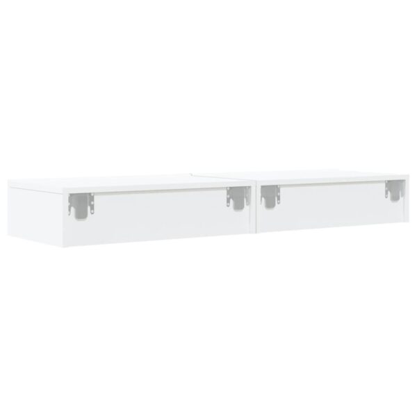 Szafki telewizyjne z LED, 2 szt., białe, 60x35x15,5 cm - obrazek 10