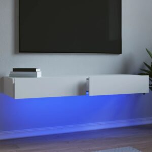 Szafki telewizyjne z LED, 2 szt., białe, 60x35x15,5 cm