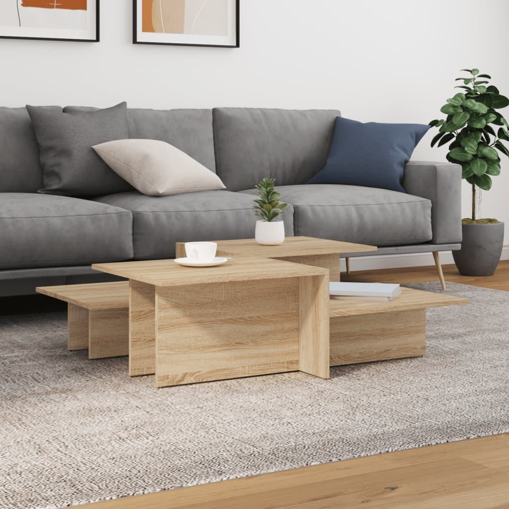 Stoliki kawowe, 2 szt., dąb sonoma, materiał drewnopochodny