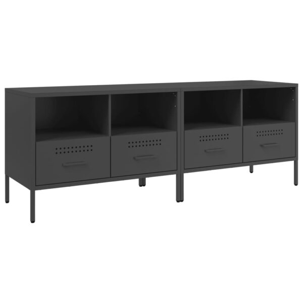 Szafki RTV, 2 szt., czarne, 68x39x50,5 cm, stalowe - obrazek 2