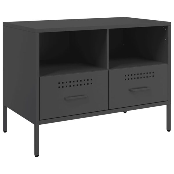 Szafki RTV, 2 szt., czarne, 68x39x50,5 cm, stalowe - obrazek 6