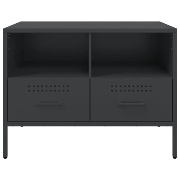 Szafki RTV, 2 szt., czarne, 68x39x50,5 cm, stalowe - obrazek 7