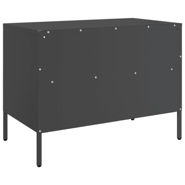 Szafki RTV, 2 szt., czarne, 68x39x50,5 cm, stalowe - obrazek 9