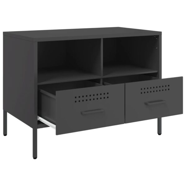 Szafki RTV, 2 szt., czarne, 68x39x50,5 cm, stalowe - obrazek 10