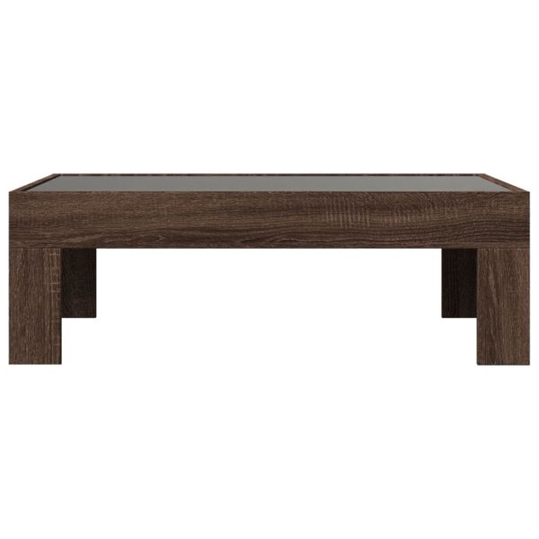Stolik kawowy z LED Infinity, brązowy dąb, 90x50x30 cm - obrazek 6