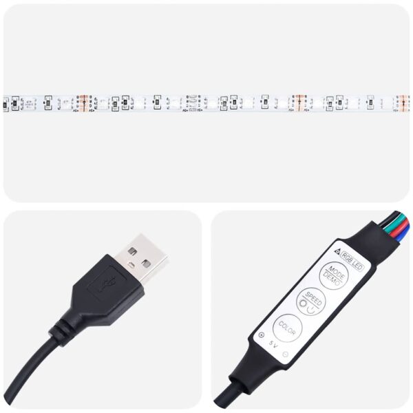 Szafki TV z LED, 2 szt., dąb artisan, materiał drewnopochodny - obrazek 12