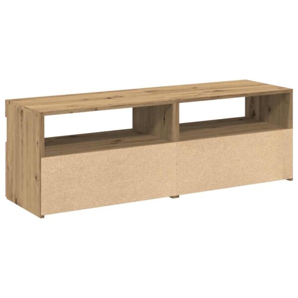 Szafki TV z LED, 2 szt., dąb artisan, materiał drewnopochodny - obrazek 10