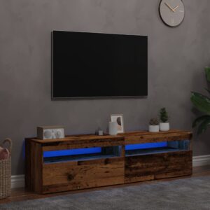 Szafki z LED, 2 szt., stare drewno, materiał drewnopochodny