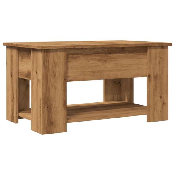 Stolik kawowy dąb artisan 79x49x41 cm Drewno klejone - obrazek 2