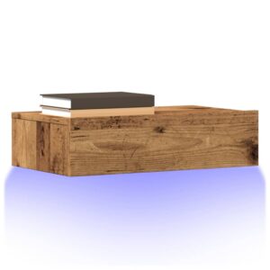 Szafki telewizyjne z LED, 2 szt., stare drewno, 60x35x15,5 cm