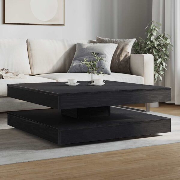 Stolik kawowy obrotowy 360 stopni czarny dąb 90x90x34,5 cm - obrazek 3