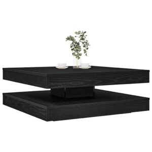 Stolik kawowy obrotowy 360 stopni czarny dąb 90x90x34,5 cm