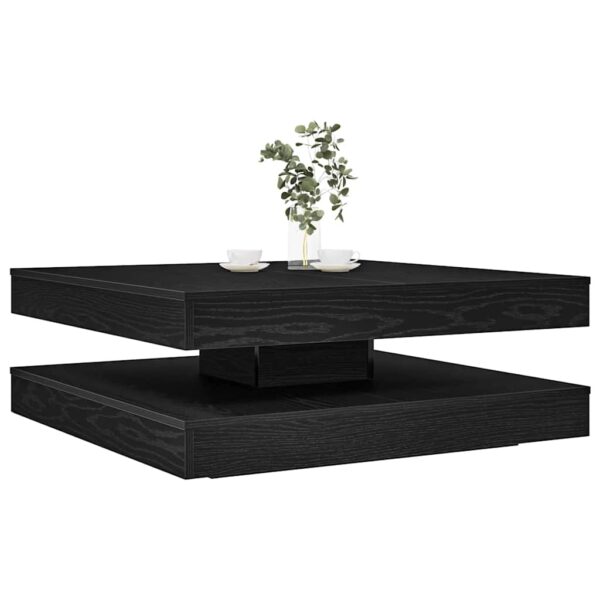 Stolik kawowy obrotowy 360 stopni czarny dąb 90x90x34,5 cm