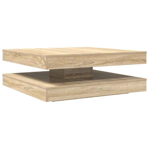 Stolik kawowy obrotowy 360 stopni Sonoma Oak 90x90x34,5 cm - obrazek 2