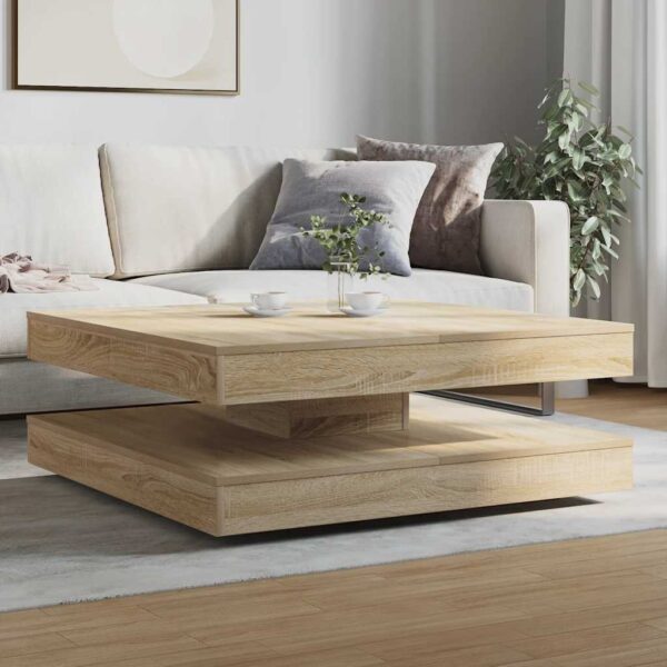 Stolik kawowy obrotowy 360 stopni Sonoma Oak 90x90x34,5 cm - obrazek 3