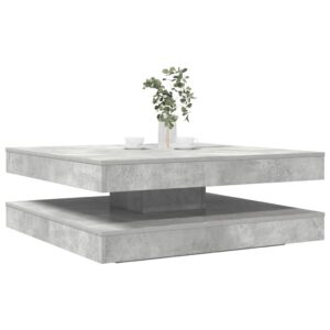 Stolik kawowy obrotowy 360 stopni Betonowy szary 90x90x34,5 cm