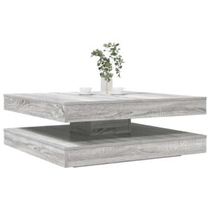 Stolik kawowy obrotowy 360 stopni Szary Sonoma 90x90x34,5 cm