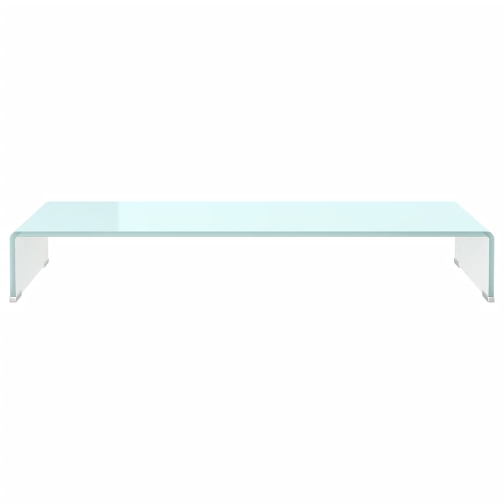 Podstawka pod monitor / TV, zielone szkło, 90x30x13 cm - obrazek 3