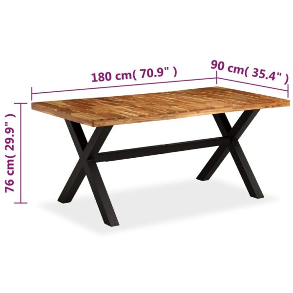 Stół do jadalni z drewna akacjowego i mango, 180x90x76 cm - obrazek 12