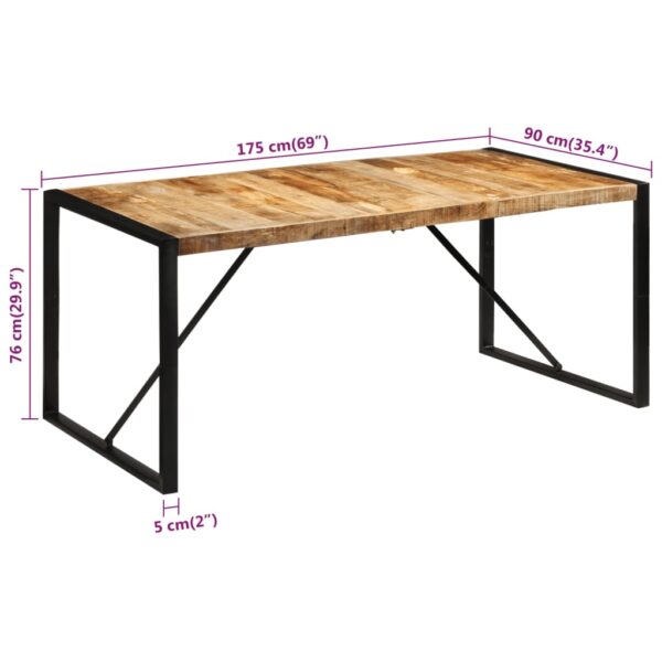 Stół do jadalni, 175x90x76 cm, surowe drewno mango - obrazek 6