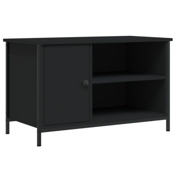 Szafka pod TV, czarna, 80x40x50 cm, materiał drewnopochodny - obrazek 2