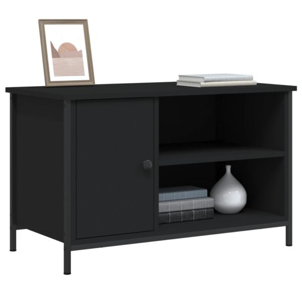 Szafka pod TV, czarna, 80x40x50 cm, materiał drewnopochodny - obrazek 3