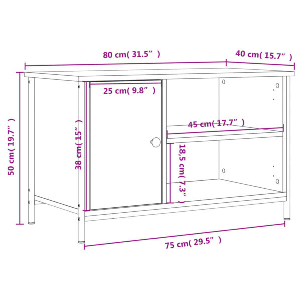 Szafka pod TV, czarna, 80x40x50 cm, materiał drewnopochodny - obrazek 12