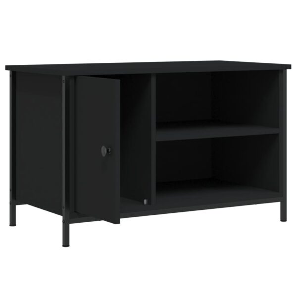 Szafka pod TV, czarna, 80x40x50 cm, materiał drewnopochodny - obrazek 5