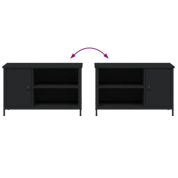 Szafka pod TV, czarna, 80x40x50 cm, materiał drewnopochodny - obrazek 9