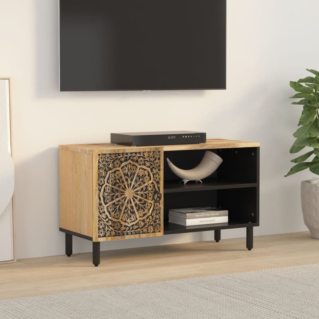 Szafka pod telewizor, 80x31x46 cm, lite drewno mango - obrazek 3