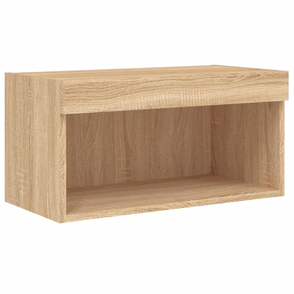 Szafka pod TV, z oświetleniem LED, dąb sonoma, 60x30x30 cm - obrazek 7