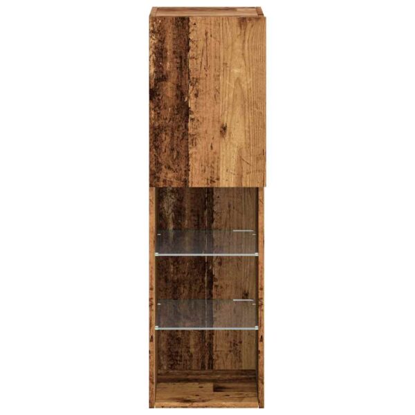 Szafki TV, z LED, 2 szt., stare drewno, 30,5x30x102 cm - obrazek 8