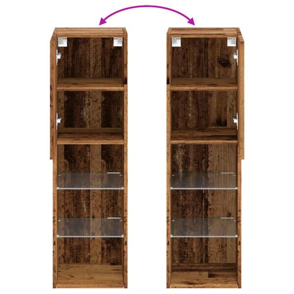 Szafki TV, z LED, 2 szt., stare drewno, 30,5x30x102 cm - obrazek 11