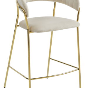 Hoker BADIA - beż aksamit / nogi złote x 1