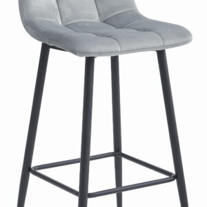 Hoker ARCETO - aksamit srebrno-szary / nogi czarne x 1