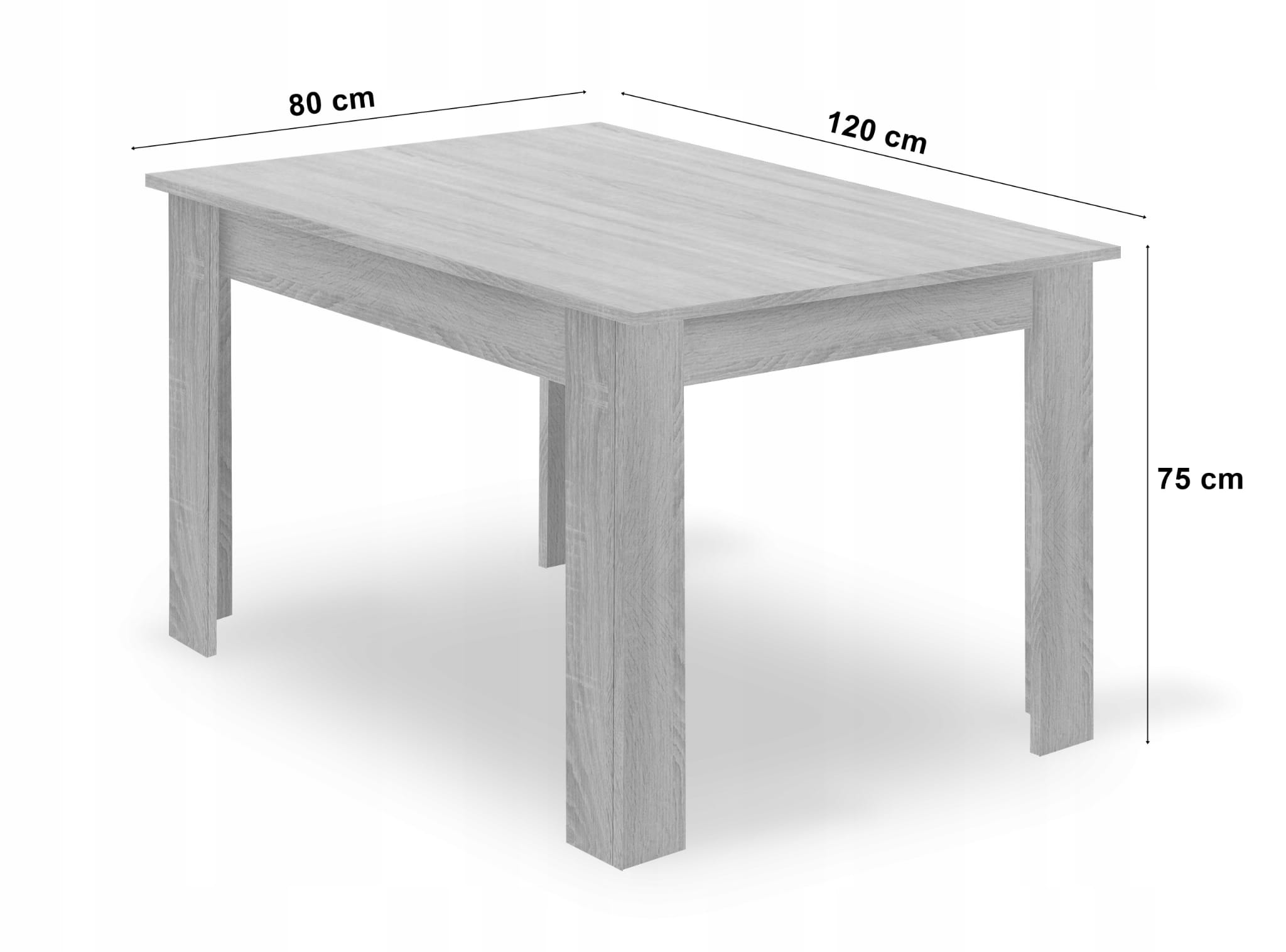 Zestaw stół NP 120x80 Craft Czarny + 4 krzesła LIBRA czarne - obrazek 3