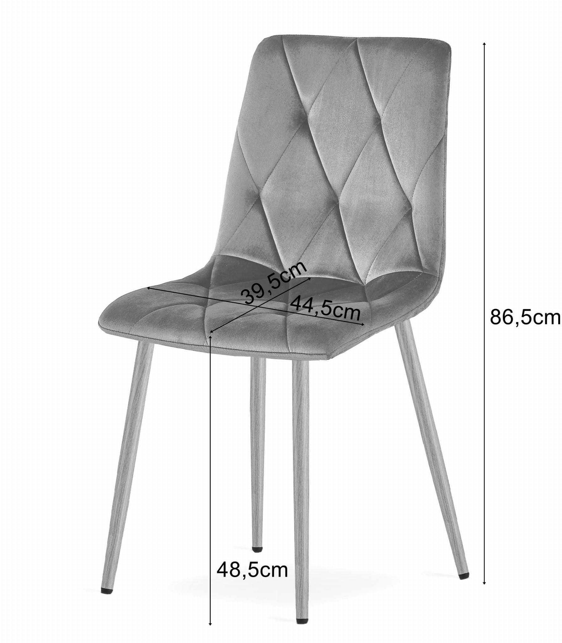 Zestaw stół NP 120x80 Dąb Sonoma + 4 krzesła LIBRA szare - obrazek 2
