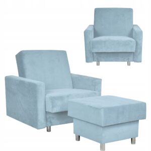 Fotel rozkładany Alicja z podnóżkiem do spania z pojemnikiem