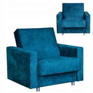 Fotel rozkładany Alicja do spania z pojemnikiem  turkusowy zams