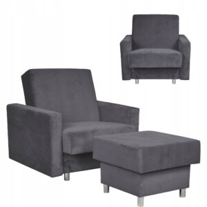 Fotel rozkładany Alicja z podnóżkiem do spania z pojemnikiem